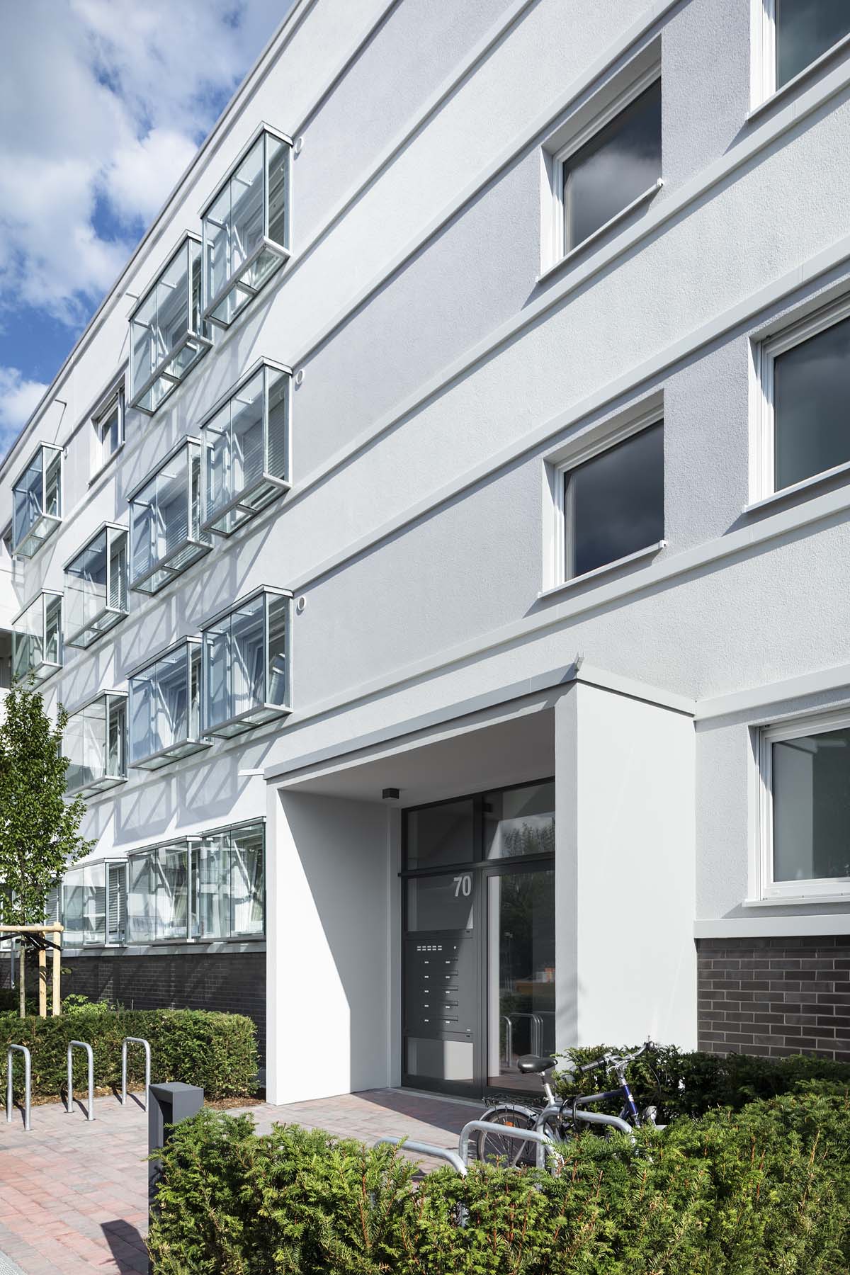 Wohnungsbau Hilden  Pagel Henn Architekten  Fassadenausschnitt Architekturfotografie Jens Kirchner