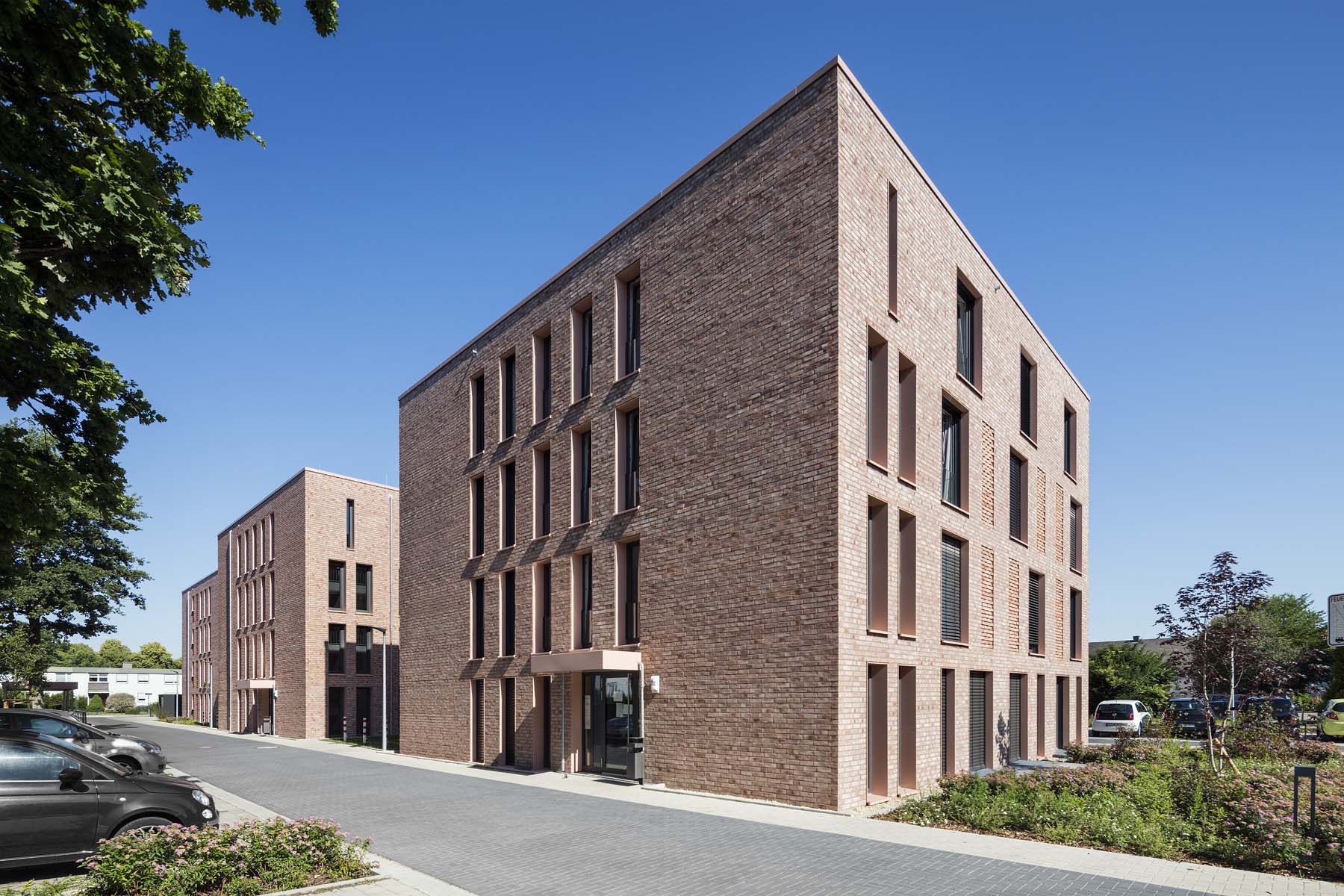Sporthochschule Köln kadawittfeldarchitektur Gesamtansicht Fassade  Architekturfotografie Jens Kirchner
